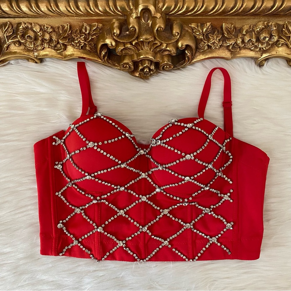 Lydia USA Rhinestone Bustier Top